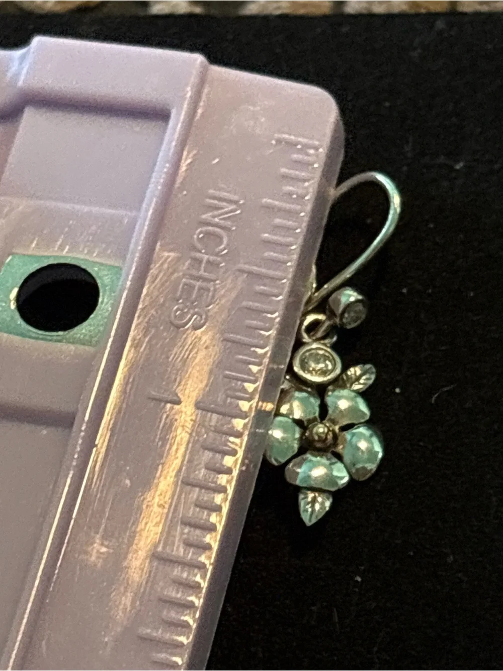 Pandora Silver Floral Drop Earrings with Gold Accent